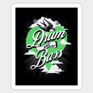 DRUM AND BASS  - Heart Of The BASS vintage (green) Sticker